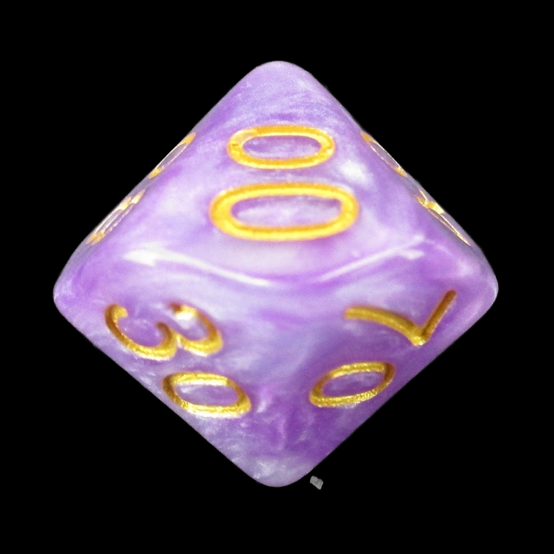 TDSO Marbleised Purple Blue & White Percentile Dice