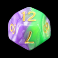 TDSO Marbleised Purple & Green D12 Dice
