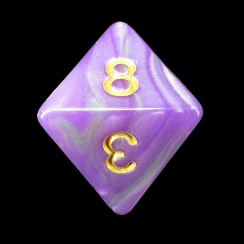 TDSO Marbleised Purple & Green D8 Dice