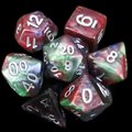 TDSO Marbleised Red Green & Blue 7 Dice Polyset