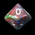 TDSO Marbleised Red Green & Blue D10 Dice