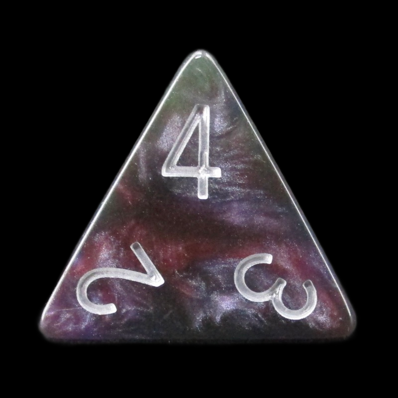 TDSO Marbleised Red Green & Blue D4 Dice