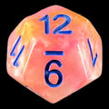 HALF PRICE CLEARANCE TDSO Marbleised White Orange & Purple D12 Dice