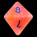 HALF PRICE CLEARANCE TDSO Marbleised White Orange & Purple D8 Dice