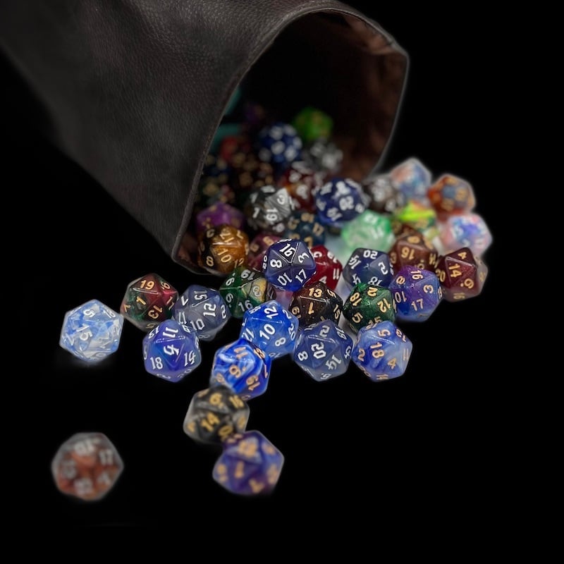 HALF PRICE CLEARANCE TDSO MASSIVE Bag of Holding Brown Faux Leather Dice Bag
