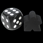 TDSO Wooden Meeple 16mm Black x 10
