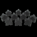 TDSO Wooden Meeple 16mm Black x 10