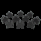 TDSO Wooden Meeple 16mm Black x 10