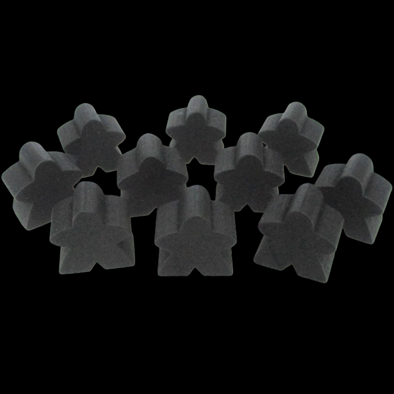 TDSO Wooden Meeple 16mm Black x 10