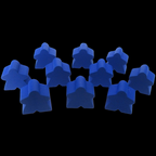 TDSO Wooden Meeple 16mm Blue x 10