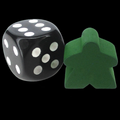 TDSO Wooden Meeple 16mm Dark Green