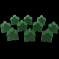 TDSO Wooden Meeple 16mm Dark Green x 10