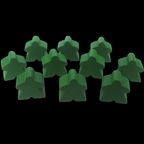 TDSO Wooden Meeple 16mm Dark Green x 10