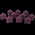 TDSO Wooden Meeple 16mm Purple x 10