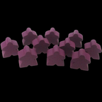 TDSO Wooden Meeple 16mm Purple x 10