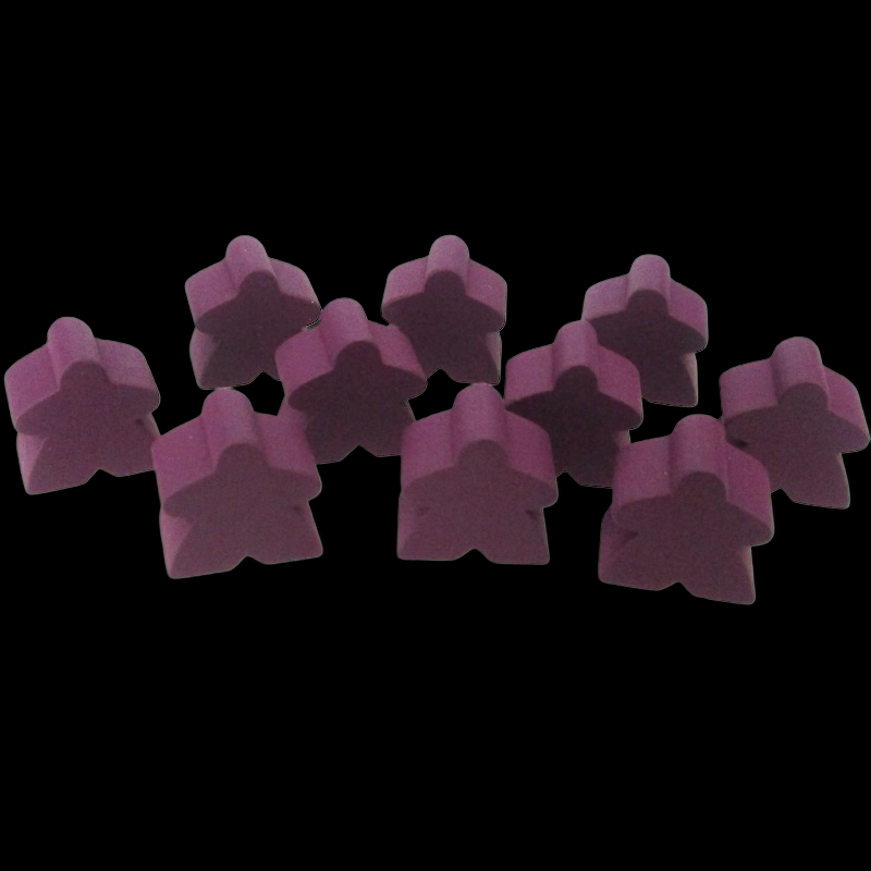 TDSO Wooden Meeple 16mm Purple x 10