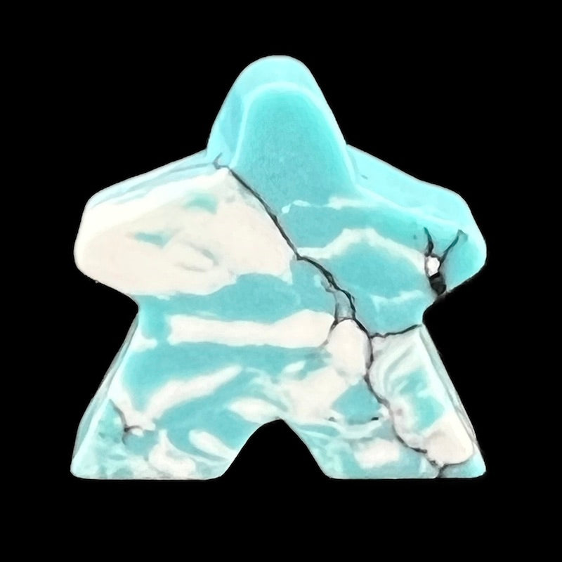 TDSO Gemstone Turquoise Synthetic Blue & White Meeple T1