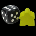TDSO Wooden Meeple 16mm Yellow