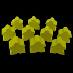 TDSO Wooden Meeple 16mm Yellow x 10