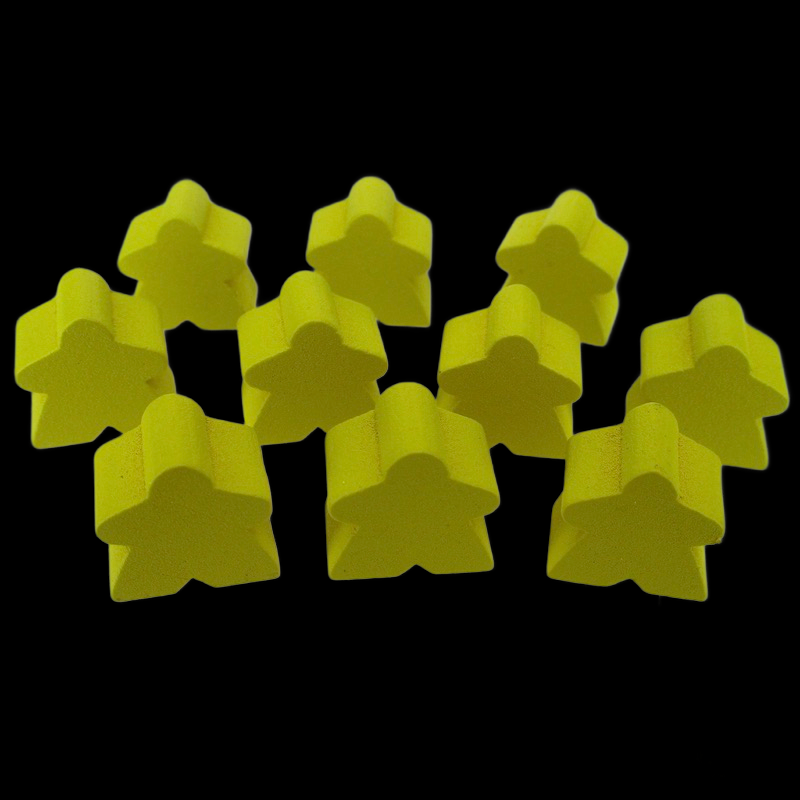 TDSO Wooden Meeple 16mm Yellow x 10