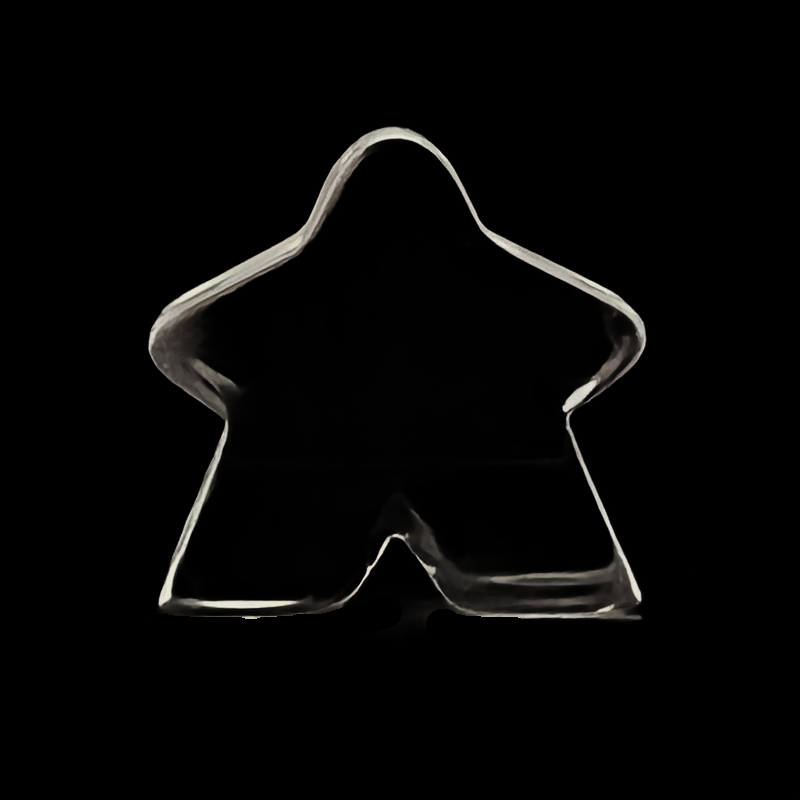TDSO Zircon Glass Diamond Meeple T1 – The Dice Shop Online