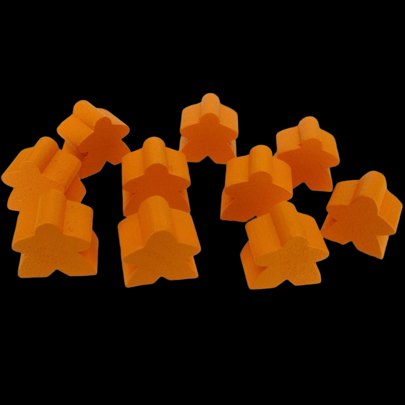 TDSO Wooden Meeple 16mm Orange x 10