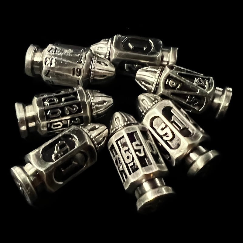 TDSO Metal Ammo Magazine Antique Silver 7 Dice Polyset