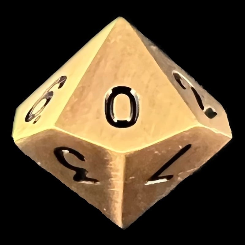 HALF PRICE CLEARANCE TDSO Metal Antique Brass Finish D10 Dice