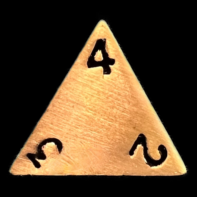 HALF PRICE CLEARANCE TDSO Metal Antique Brass Finish D4 Dice