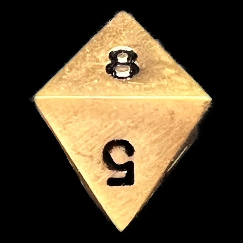 HALF PRICE CLEARANCE TDSO Metal Antique Brass Finish D8 Dice