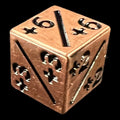 TDSO Metal Antique Copper Positive Counter D6 Dice