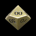 HALF PRICE CLEARANCE TDSO Metal Antique Gold Finish Percentile Dice