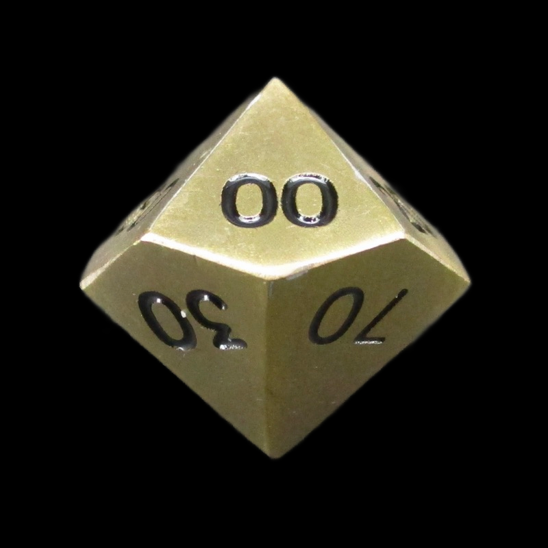 HALF PRICE CLEARANCE TDSO Metal Antique Gold Finish Percentile Dice
