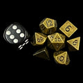 TDSO Metal Antique Gold MINI 10mm 7 Dice Polyset in Tube