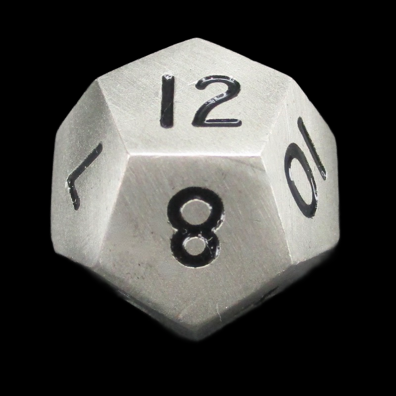HALF PRICE CLEARANCE TDSO Metal Antique Silver Finish D12 Dice