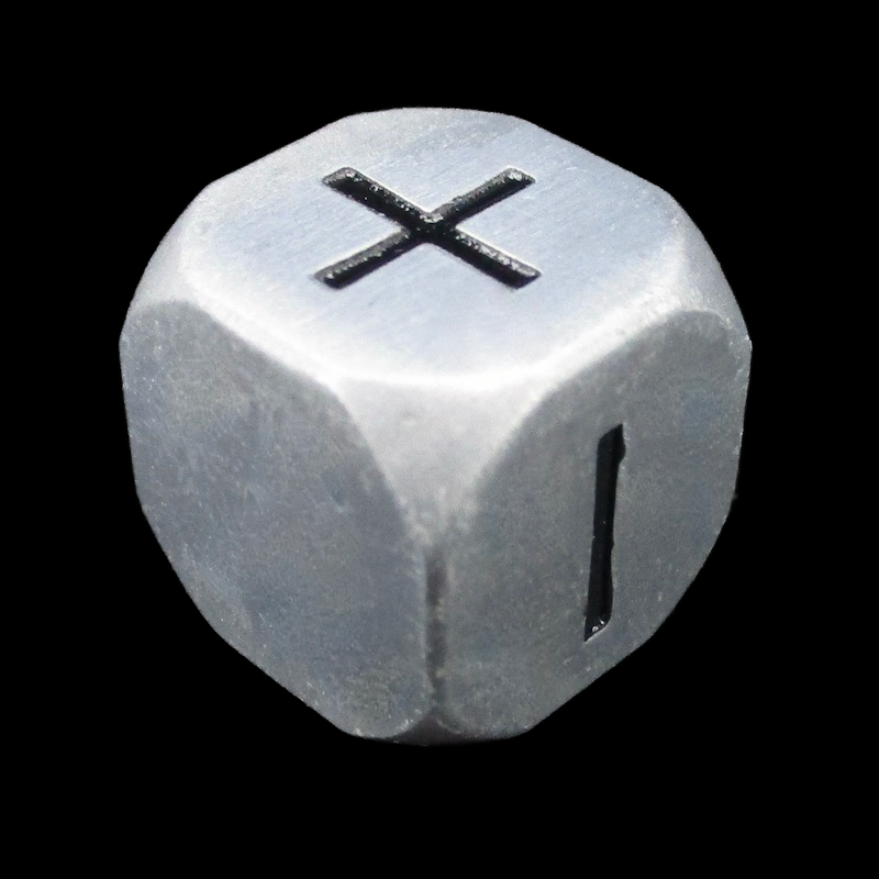 HALF PRICE CLEARANCE TDSO Metal Antique Silver Finish Fudge Fate D6 Dice