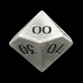 HALF PRICE CLEARANCE TDSO Metal Antique Silver Finish Percentile Dice