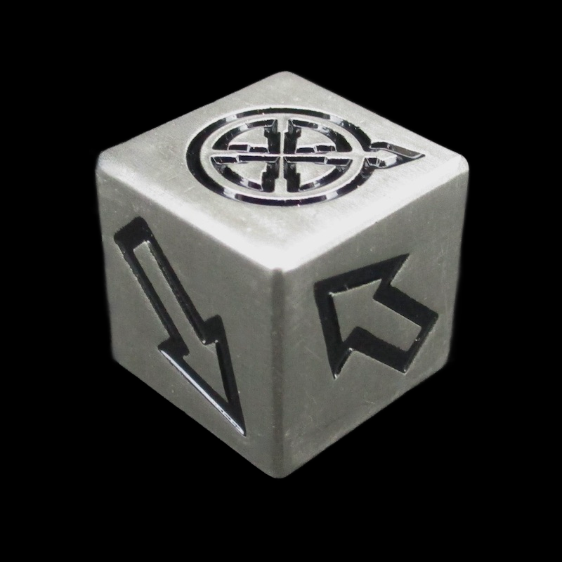 HALF PRICE CLEARANCE TDSO Metal Antique Silver Finish Scatter D6 Dice