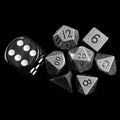 TDSO Metal Antique Silver MINI 10mm 7 Dice Polyset in Tube