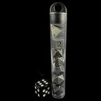 TDSO Metal Antique Silver MINI 10mm 7 Dice Polyset in Tube