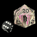 TDSO Metal Antique Silver & Purple Mica With Black 34mm D20 Dice
