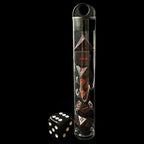 TDSO Metal Black & Red MINI 10mm 7 Dice Polyset In Tube