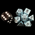 TDSO Metal Blue MINI 10mm 7 Dice Polyset In Tube