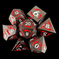 TDSO Metal Dagger Black Nickel & Red With White 7 Dice Polyset