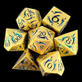 TDSO Metal Dagger Gold & Green With Black 7 Dice Polyset