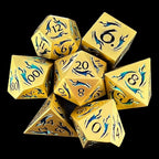 TDSO Metal Dagger Gold & Green With Black 7 Dice Polyset