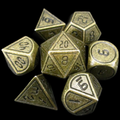 TDSO Metal Digital Antique Gold &amp; Black 7 Dice Polyset