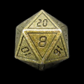 TDSO Metal Digital Antique Gold &amp; Black D20 Dice