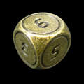 TDSO Metal Digital Antique Gold &amp; Black D6 Dice