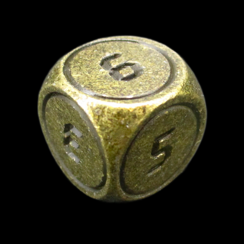 TDSO Metal Digital Antique Gold &amp; Black D6 Dice